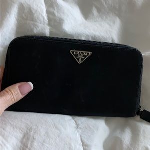 Vintage nylon sateen black wallet